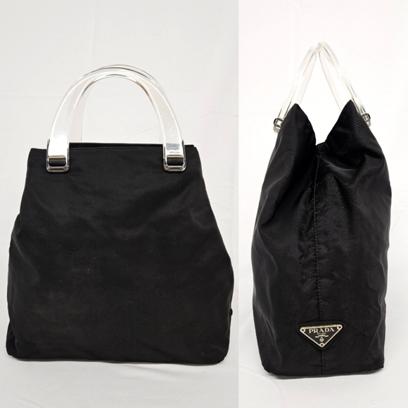 Prada Tessuto Nylon and Lucite Evening Tote Bag in Black - Picture 1 of 17